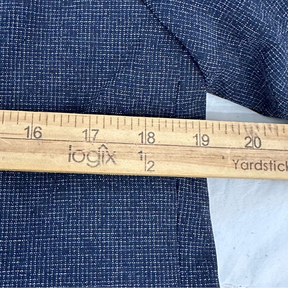 Karl Lagerfeld Blazer Navy Small Long Jacket White Contrast Trim Lined Pockets - Picture 12 of 15